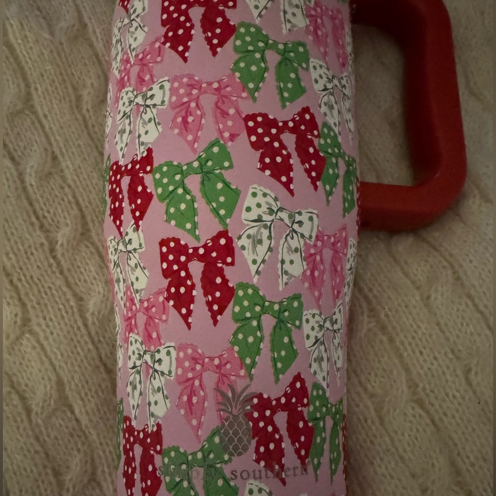 Simply Southern Pink Tumbler with Bow Design- 40 oz